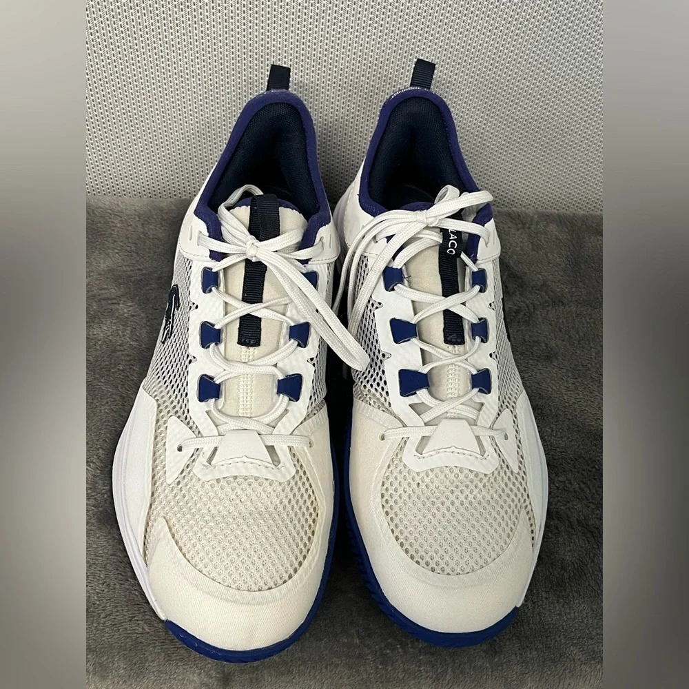 Lacoste AG-LT 21 men’s sneakers OrthoLite anti-microbial footbed. White blue 9.5 - Picture 4 of 12